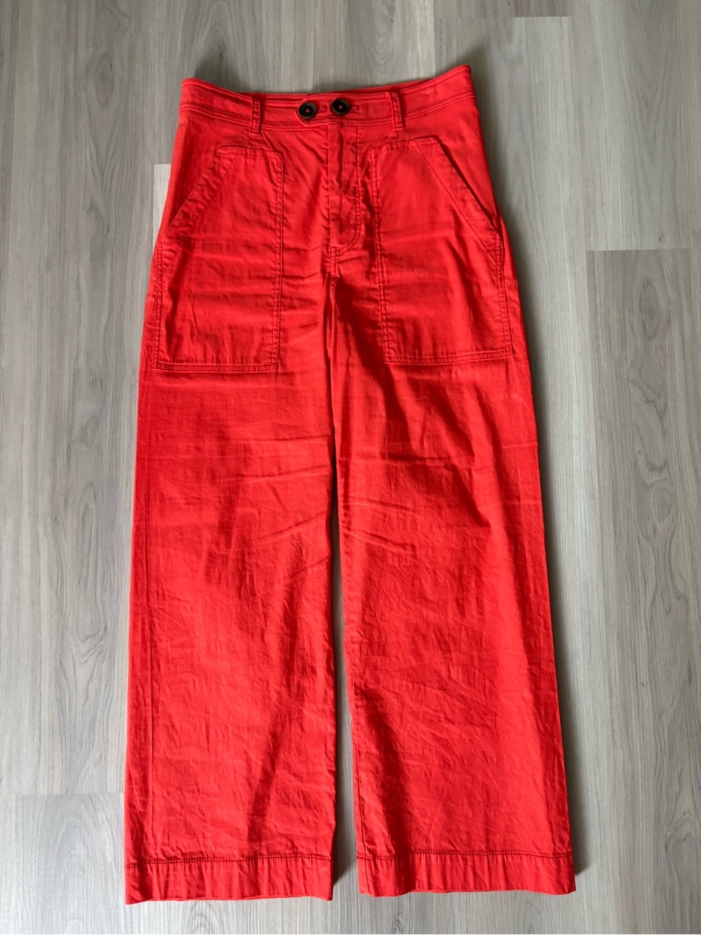 Maeve High-Rise Cropped Wide-Leg Pants - Bright Orange - Picture 3 of 3